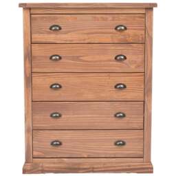Cabinet Bits Tirolo 5 Drawer Brown Brass Cup Handle Chest of Drawers - Wilko - thumbnail 3