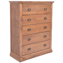 Cabinet Bits Tirolo 5 Drawer Brown Brass Cup Handle Chest of Drawers - Wilko - thumbnail 4
