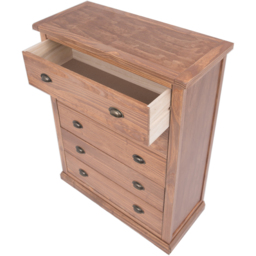 Cabinet Bits Tirolo 5 Drawer Brown Brass Cup Handle Chest of Drawers - Wilko - thumbnail 6