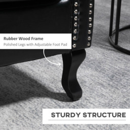 Portland Chesterfield Black Tufted Wingback Accent Armchair - Size: Single - Wilko - thumbnail 6
