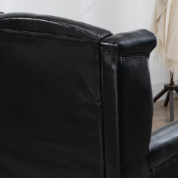 Portland Chesterfield Black Tufted Wingback Accent Armchair - Size: Single - Wilko - thumbnail 7