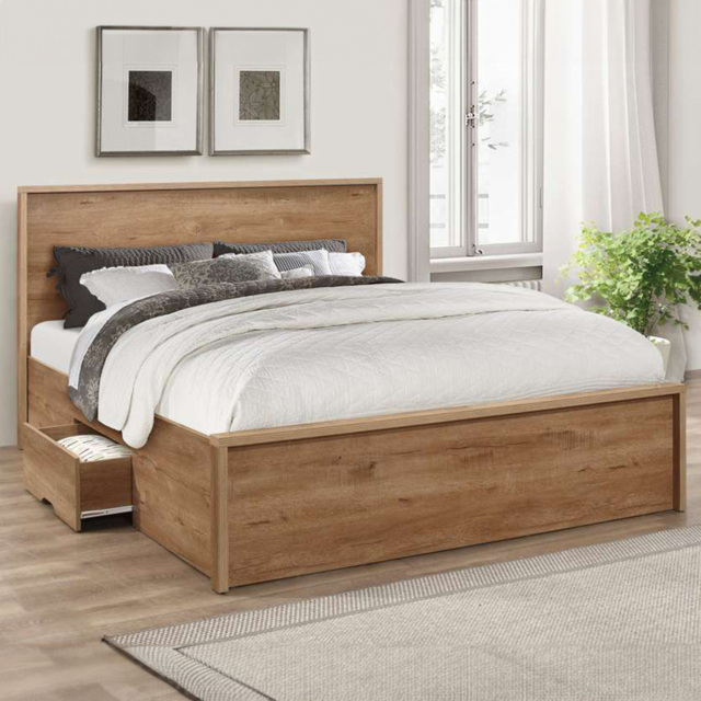 Stockwell King Size Brown 2 Drawer Bed - Birlea - Wilko - image 1