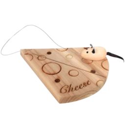 Marco Paul Wooden Cheese Style Tray and Mouse - Size: 18 x 16 x 5cm - Brown - Wilko - thumbnail 1