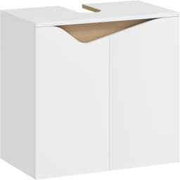 Portland 2 Door White Bathroom Under-Sink Cabinet - Size: 57.9 x 35 x 60cm - Wilko - thumbnail 3
