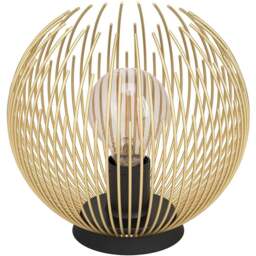EGLO Venezuela Gold and Black Table Lamp - Size: 23.5 x 23.5 x 22.5cm - Wilko