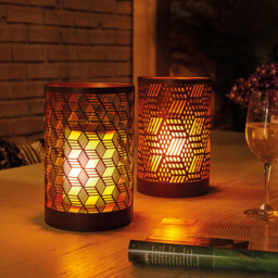 Luxform LED Solar Salisbury Table Light - Size: 15 x 15 x 23cm - Brown - Wilko - thumbnail 3