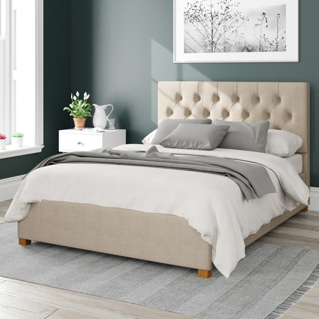 Aspire Olivier King Size Cream Malham Weave Ottoman Bed - Aspire Beds - Wilko - image 1