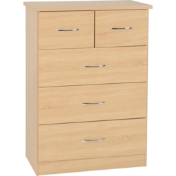 Seconique Nevada 3 Large 2 Small Drawer Sonoma Oak Effect Chest of Drawers - Size: 5 Drawer - Brown - Wilko - thumbnail 3