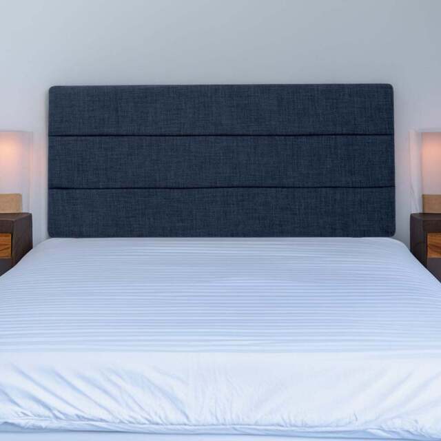 Bedmaster Single Midnight Linen Milan Lined Headboard - Blue - Wilko - image 1