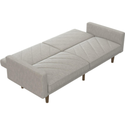 Dorel Paxson 3 Seater Linen Light Grey Sofa Bed with Wooden Feet - Wilko - thumbnail 5