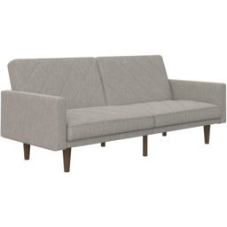 Dorel Paxson 3 Seater Linen Light Grey Sofa Bed with Wooden Feet - Wilko - thumbnail 3