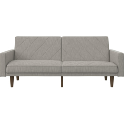 Dorel Paxson 3 Seater Linen Light Grey Sofa Bed with Wooden Feet - Wilko - thumbnail 4