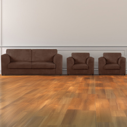 Luxor 5 Seater Chocolate Jumbo Cord Full Back Sofa Suite - Brown - Wilko - thumbnail 1