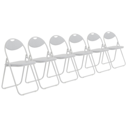 Harbour Housewares Set of 6 White Padded Foldable Chair - Wilko - thumbnail 3