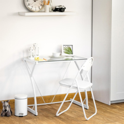 Harbour Housewares Set of 6 White Padded Foldable Chair - Wilko - thumbnail 5
