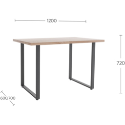 Shefa Seattle 4 Seater Dining Table Tobacco Oak - Wilko - thumbnail 4