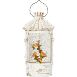 Wood Effect LED Robin Lantern - White - Wilko - thumbnail 6