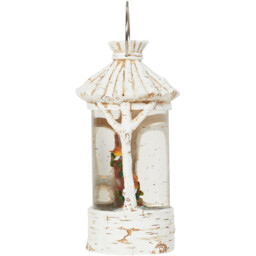 Wood Effect LED Robin Lantern - White - Wilko - thumbnail 3
