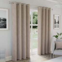 Enhanced Living Austin Natural Blackout Eyelet Thermal Curtains 229 x 229cm - Cream - Wilko