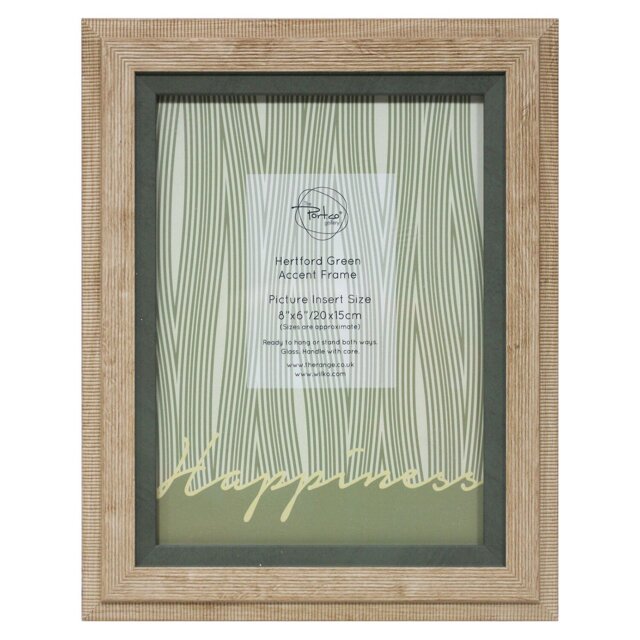 Hertford Green Accent Frame - Natural/8x6in - Size: A5 - The Port. Co Gallery - Wilko - image 1