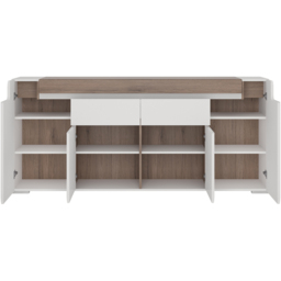Florence Toronto 4 Door 2 Drawer Sideboard - White - Furniture To Go - Wilko - thumbnail 5