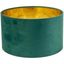 ValueLights Reni Green Velvet and Gold Inner Medium Pendant Shade - Size: 20 x 35 x 35cm - Wilko