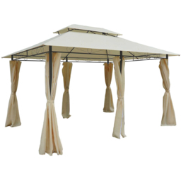 Outsunny 4 x 3m 2-Tier Beige Gazebo - Size: 280 x 298 x 398cm - Cream - Wilko - thumbnail 3