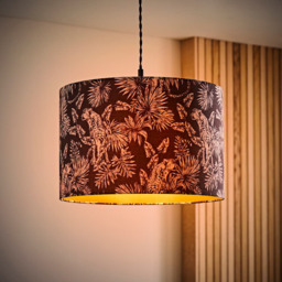 ValueLights Ariella Black Silk Animal Print Easy Fit Shade with Gold Inner - Size: 23.5 x 35.5 x 35.5cm - Wilko - thumbnail 3