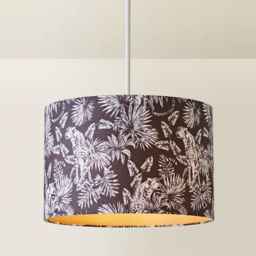 ValueLights Ariella Black Silk Animal Print Easy Fit Shade with Gold Inner - Size: 23.5 x 35.5 x 35.5cm - Wilko - thumbnail 5