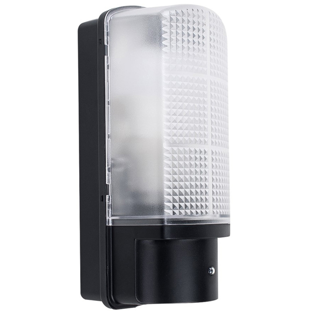 ValueLights Griffin Black Outdoor Wall Bulkhead Light with Dusk till Dawn Sensor - Size: 28 x 11.8 x 11.8cm - Wilko - image 1