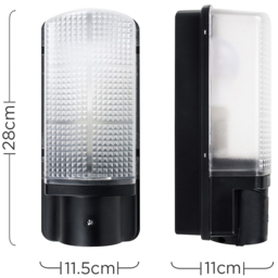 ValueLights Griffin Black Outdoor Wall Bulkhead Light with Dusk till Dawn Sensor - Size: 28 x 11.8 x 11.8cm - Wilko - thumbnail 7