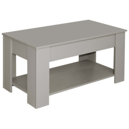 Comfy Living Single Shelf Grey High Gloss Lift Top Coffee Table - Size: 51 x 100 x 50cm - Wilko - thumbnail 3
