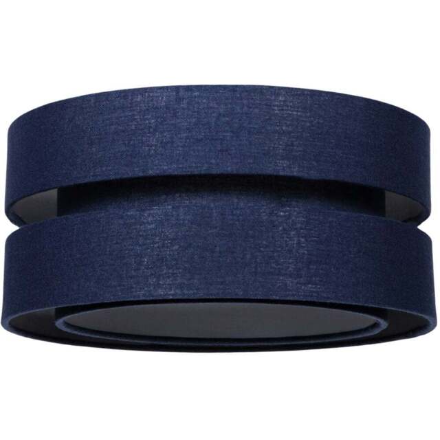 Happy Homewares 3 Tier Blue Linen Fabric Ceiling Pendant Shade - Size: 13 x 26 x 26cm - Wilko - image 1
