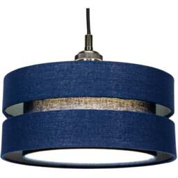 Happy Homewares 3 Tier Blue Linen Fabric Ceiling Pendant Shade - Size: 13 x 26 x 26cm - Wilko - thumbnail 4