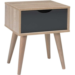 Scandi Single Drawer Grey Oak Effect Side Table - Size: 36 x 40 x 50cm - Multi - LPD Home - Wilko - thumbnail 3