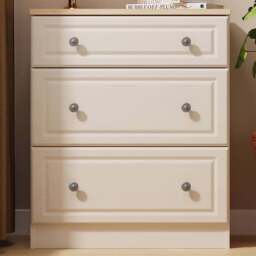 Crowndale Norfolk 3 Drawer Kashmir Ash and Bardolino Oak Deep Chest of Drawers Ready Assembled - Kashmir Ash & Bardolino Oak - Wilko - thumbnail 1