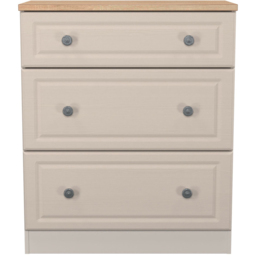 Crowndale Norfolk 3 Drawer Kashmir Ash and Bardolino Oak Deep Chest of Drawers Ready Assembled - Kashmir Ash & Bardolino Oak - Wilko - thumbnail 3