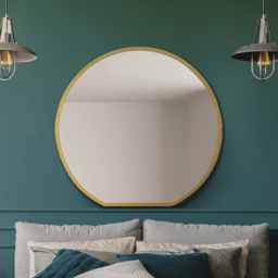 MirrorOutlet The Circulus Gold Framed Circular Wall Mirror 84 x 80cm - Size: 80 x 84cm - Wilko - thumbnail 3
