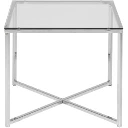 Florence Cross Square Top Metal Side Table - Silver - Furniture To Go - Wilko - thumbnail 4