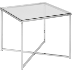 Florence Cross Square Top Metal Side Table - Silver - Furniture To Go - Wilko - thumbnail 3