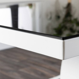 Furniturebox Lucia Kensington 6 Seater Dining Set Black Gloss and Elephant Grey - Wilko - thumbnail 6
