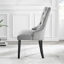 Furniturebox Lucia Kensington 6 Seater Dining Set Black Gloss and Elephant Grey - Wilko - thumbnail 5