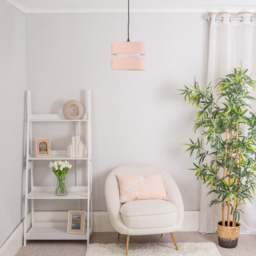 ValueLights Sophia 2-Tier Blush and White Small Ceiling Light Shade 2 Pack - Size: 19 x 26 x 26cm - Pink - Wilko - thumbnail 3