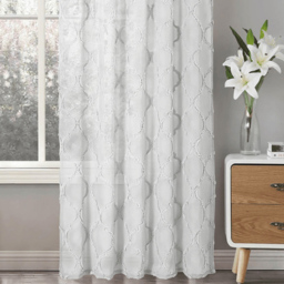 Velosso Tufted White Mariella Sheer Voile Panel Curtain 150 x 137cm - Size: w 150 x D 137cm - Wilko - thumbnail 4
