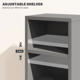 Portland 6 Shelf High Gloss Grey Adjustable CD Storage Unit Set of 2 - Size: 88.5 x 21 x 22.5cm - Wilko - thumbnail 6