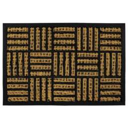 JVL Alba Squares Woven Scraper Doormat 40 x 60cm - JVL Homewares - Wilko