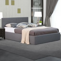 Brooklyn King Size Grey Fabric Gas Lift Ottoman Bed - Wilko