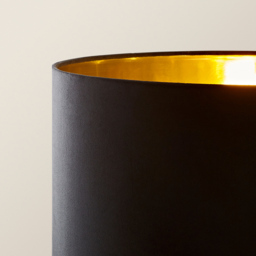 ValueLights Charlie Black Velvet and Metallic Shade Gold Floor Lamp and Bulb - Size: 148 x 45 x 45cm - Wilko - thumbnail 4