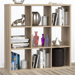 Florence Mauro 9 Cube Sonoma Oak Bookshelf - Size: 9 Shelf - Brown - Wilko
