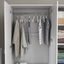 Vida Designs Riano 3 Door 2 Drawer White Mirror Wardrobe - Size: 3 Door, 2 Drawer - Wilko - thumbnail 7